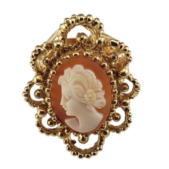 14 Karat Yellow Gold Cameo Ring Size 5.5 #18973 - Picture 2 of 8